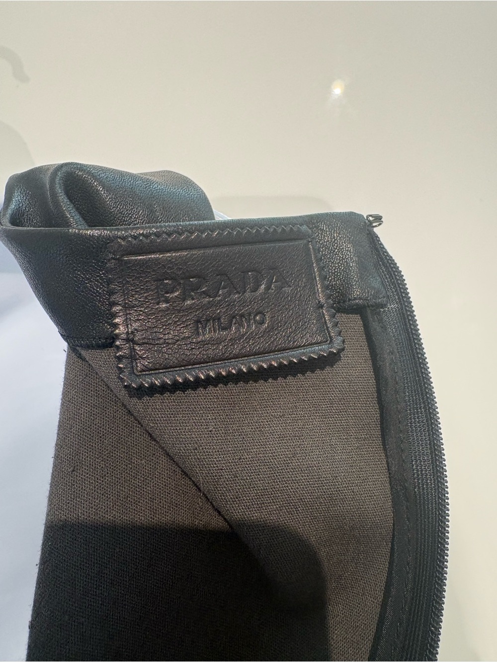 Sleeveless Black PRADA Leather Mini Dress XS $3000 retail new w/o tags - Picture 6 of 6